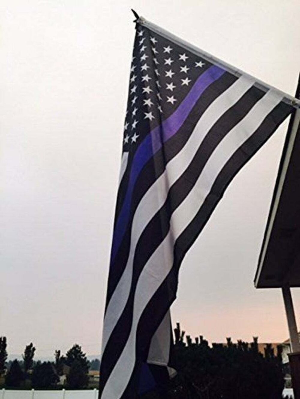 Thin Blue Line Police American Black White And Blue 3 by 5 Foot Flag w/ Grommets